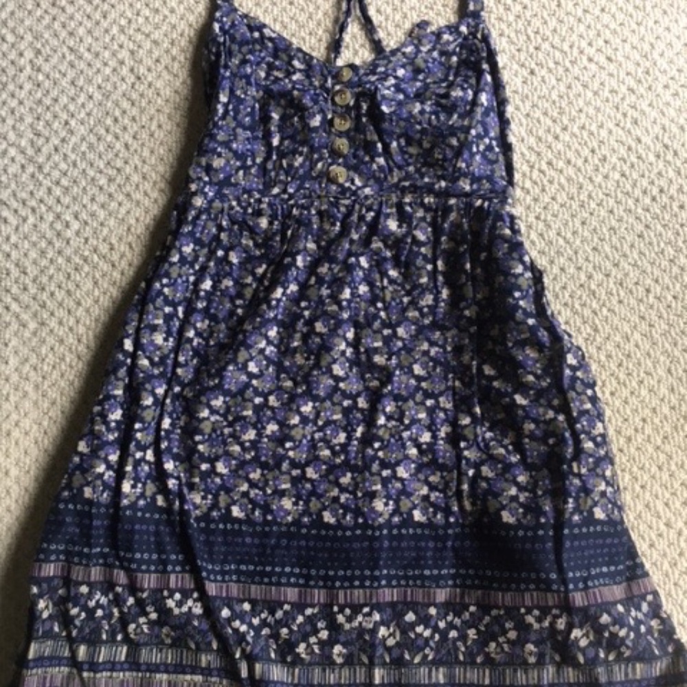 Aeropostale blue purple floral sundress w/ pockets